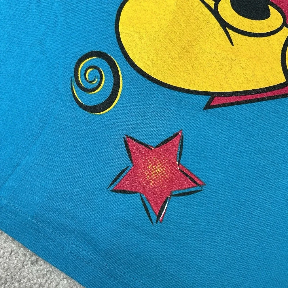 Vintage 90s Mickey And Minnie Mouse Walt Disney Big Graphic T-Shirt Size XL Blue